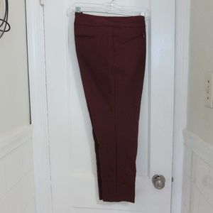 Deep Red Ankle Pants, Ann Taylor, Zipper Pockets